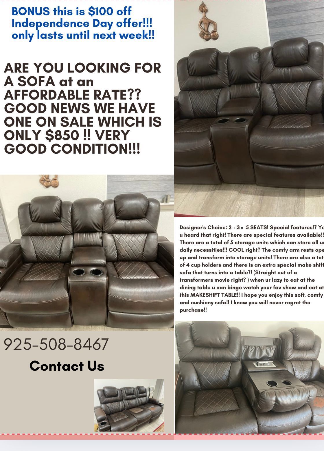 Ashley Recliner Sofa