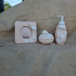 3 Piece Set, Trinket, Lotion/soap, and Photo Frame