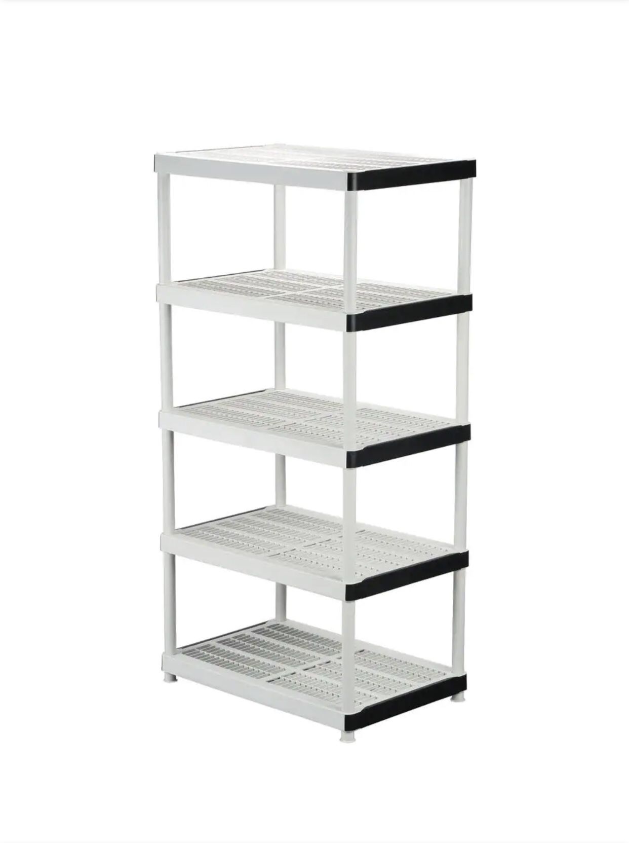 3 Sets of HDX 5-Tier Plastic Garage Storage Shelving Unit in Gray (36 in. W x 72 in. H x 24 in. D)