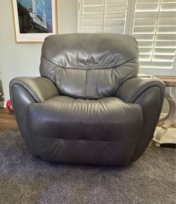 Gray Leather Recliner Chair