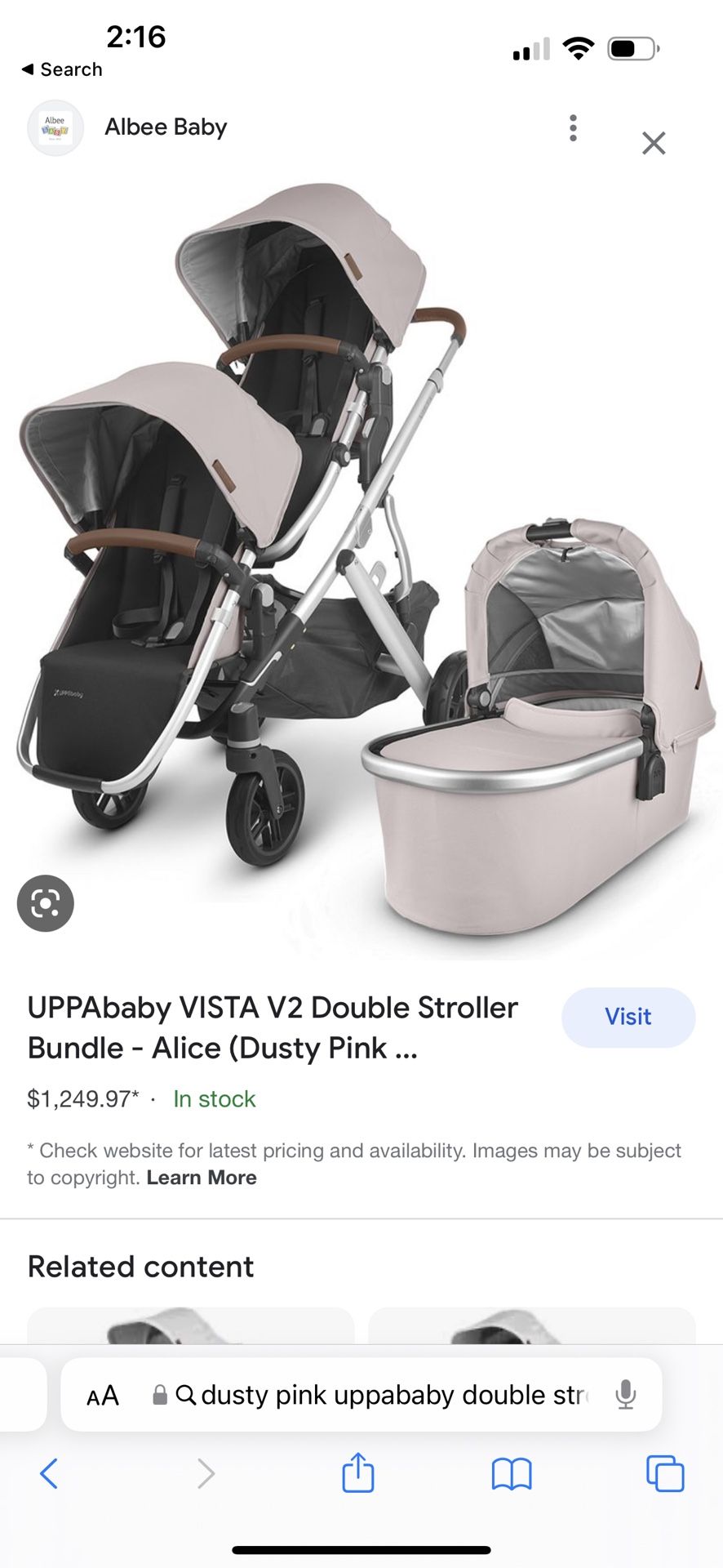 Uppa Baby Double Stroller 