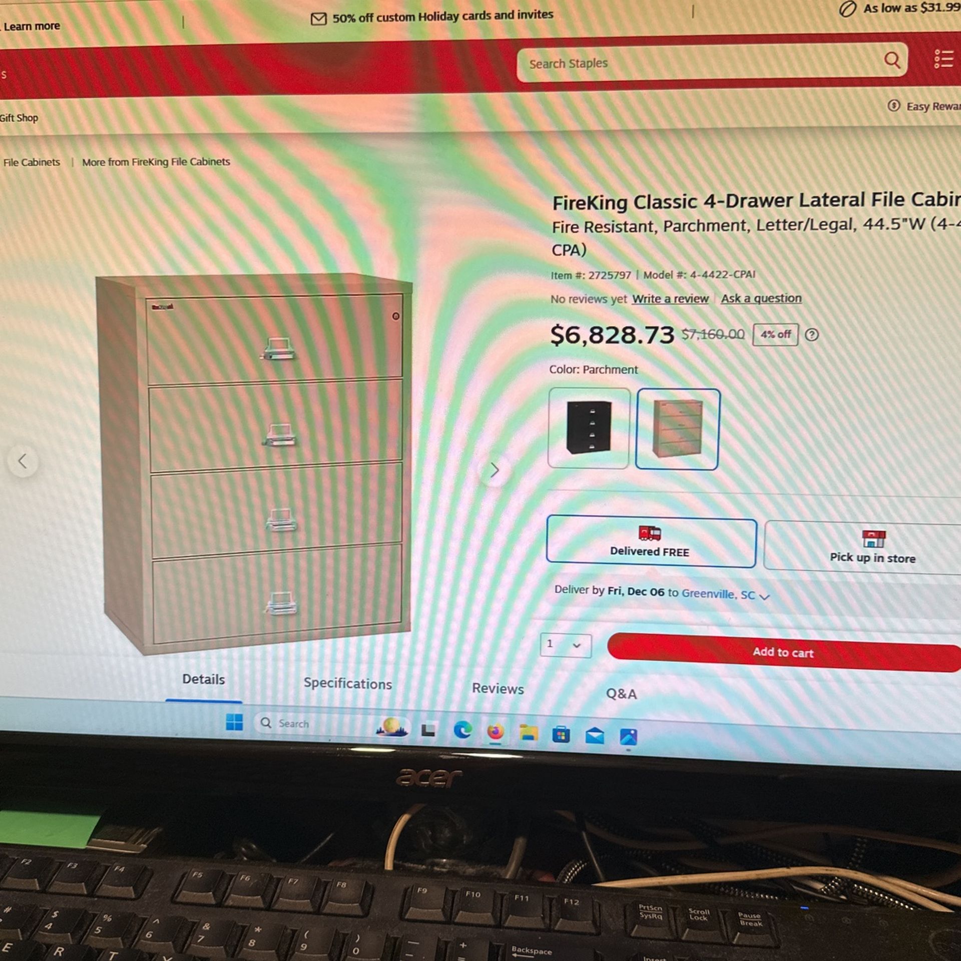 FiREKING 4-drawer Lateral file cabinet