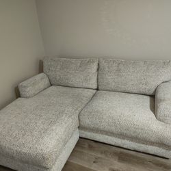Beige Chenille Fabric Sofa