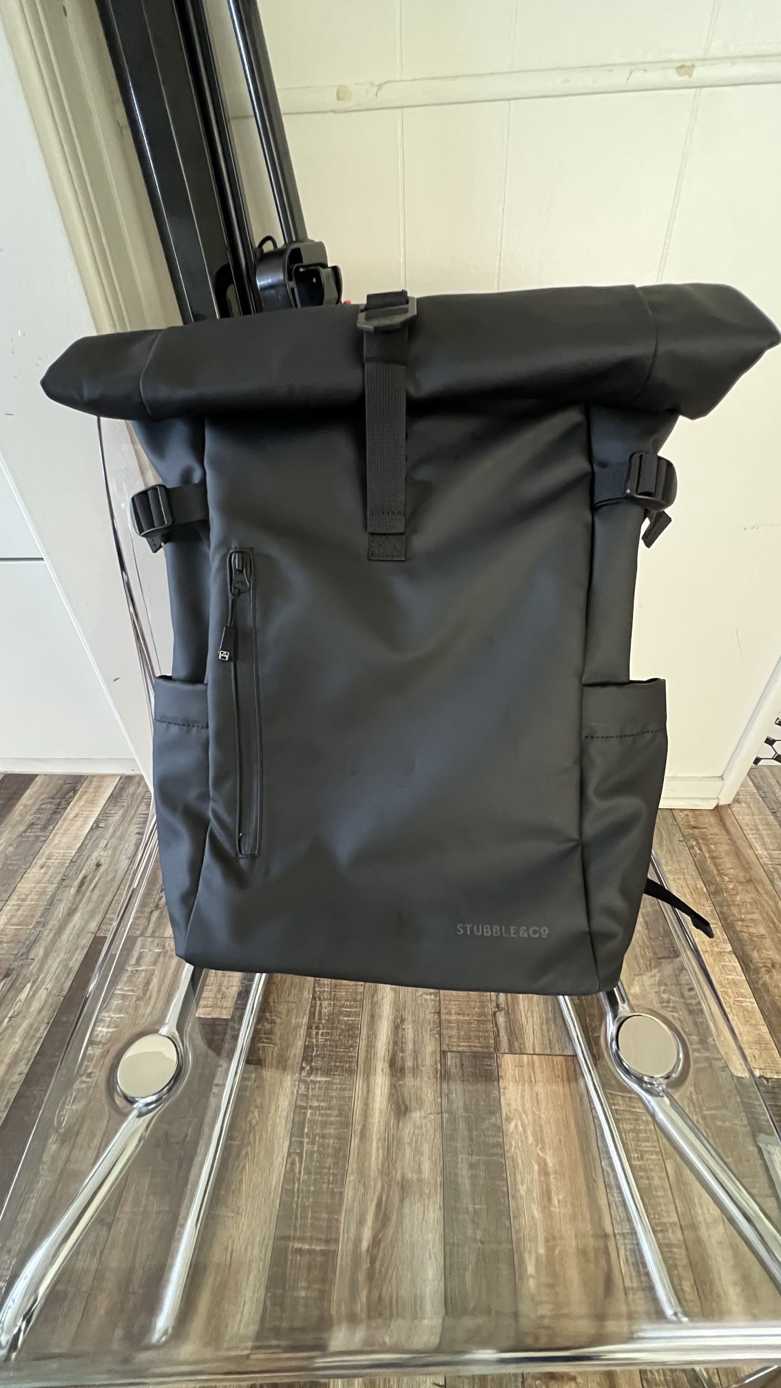 Stubble & Co The Roll Top Backpack Black