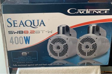 New Cadence Amplified 8" Two-way WakeBoard Tower Speakers w Bluetooth Audio