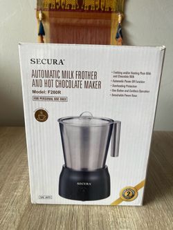LIKE NEW: Secura automatic milk frother and hot chocolate maker, Detachable, 17oz, Electric