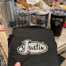 Justin Boots Thermos Set And Additional Thermos