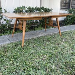 Vintage Mid Century Modern Blowing Rock Walnut Dining Table