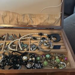 Costume Jewelry And Jewelry Box