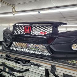 2016-2021 HONDA CIVIC FRONT BUMPER TYPE R CONVERSION PAINTED BLACK NH731P NEW IN STOCK FIT SEDAN COUPE HATCHBACK