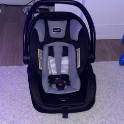 Evenflo infant car seat and base, stroller and bassinet attachment 