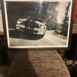 Framed Ford Mustang Shelby GT500 Poster – Classic Muscle Car Wall Art