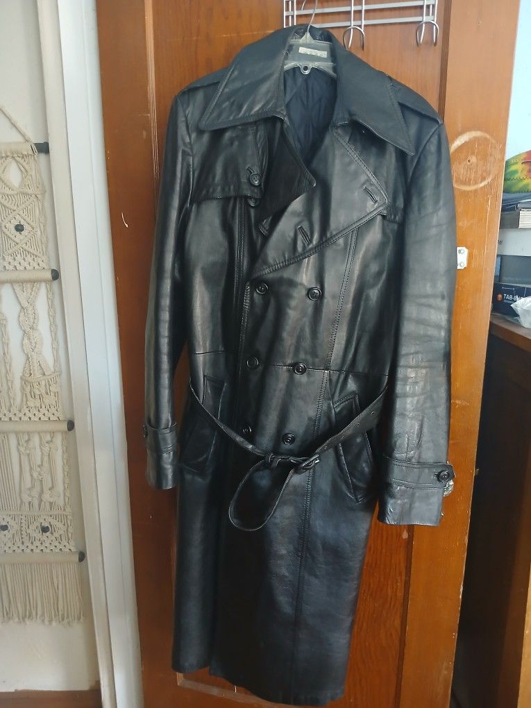 Ladies Leather Trench Coat