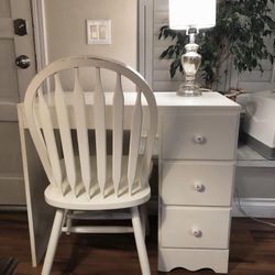 Vintage  Shabby Chic  Wood Desk/Vanity & Chair *STILL AVAILABLE*