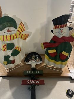 Snowman 3 Piece Set Metal