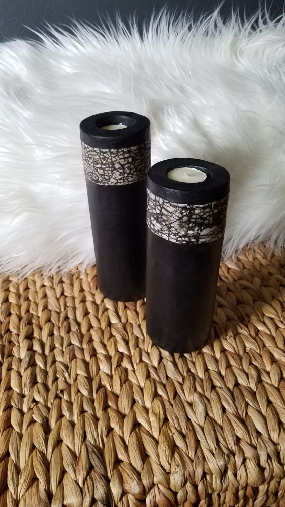 Black Cylinder decorative candle holders Pier One