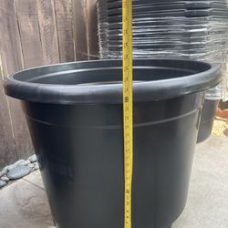 65 gallon pots 30" W x 25" H