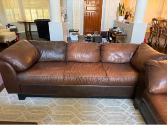 Brown Leather Sofas (2)