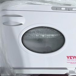 VEVOR White Towel Warmer with See Through Window and 2 Stainless Steel Racks for 50-60 Towels