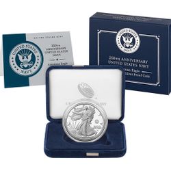 250th Anniversary US Navy American Eagle One Ounce Silver Proof Coin