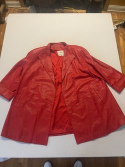 1980’s Vintage Melanzana Women Red Leather Coat