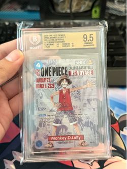 2026 One Piece Monkey D. Luffy College Basketball US VOYAGE Promo Card BGS 9.5