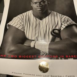 Vintage Frank Thomas Leaf Baseball Card Poster