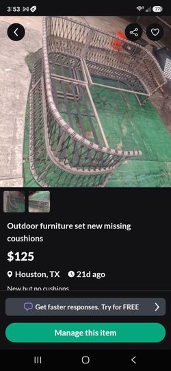 New outdoor set no cushions