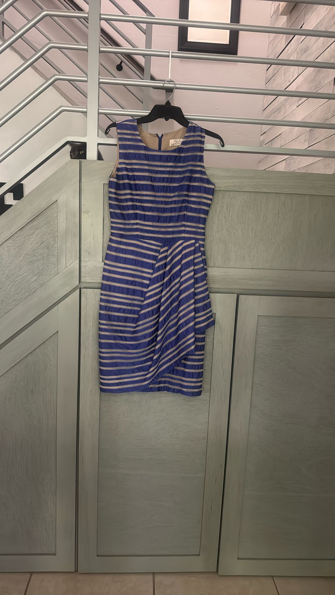 Lela Rose Blue Striped Dress Size 4