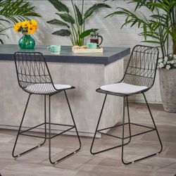 George Oliver Designer Counter Stools - Set of 2 - Brand New & Assembled