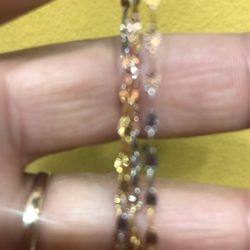 14kt Trio Color Fancy Dia/cut 20” Inc Chain 