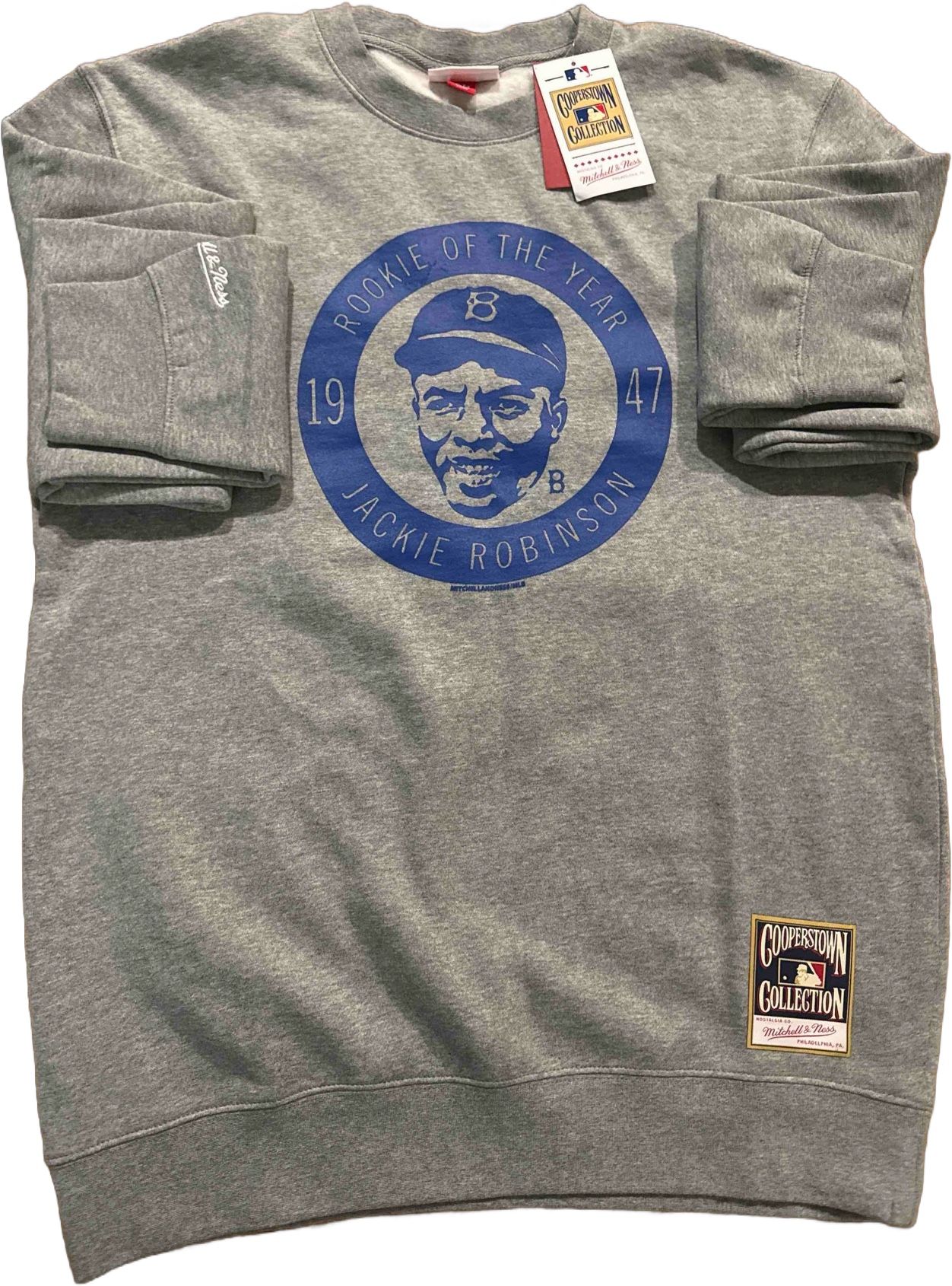 Mitchell & Ness Sweatshirt Men’s Large Jackie Robinson Rookie Of The Year Gray
