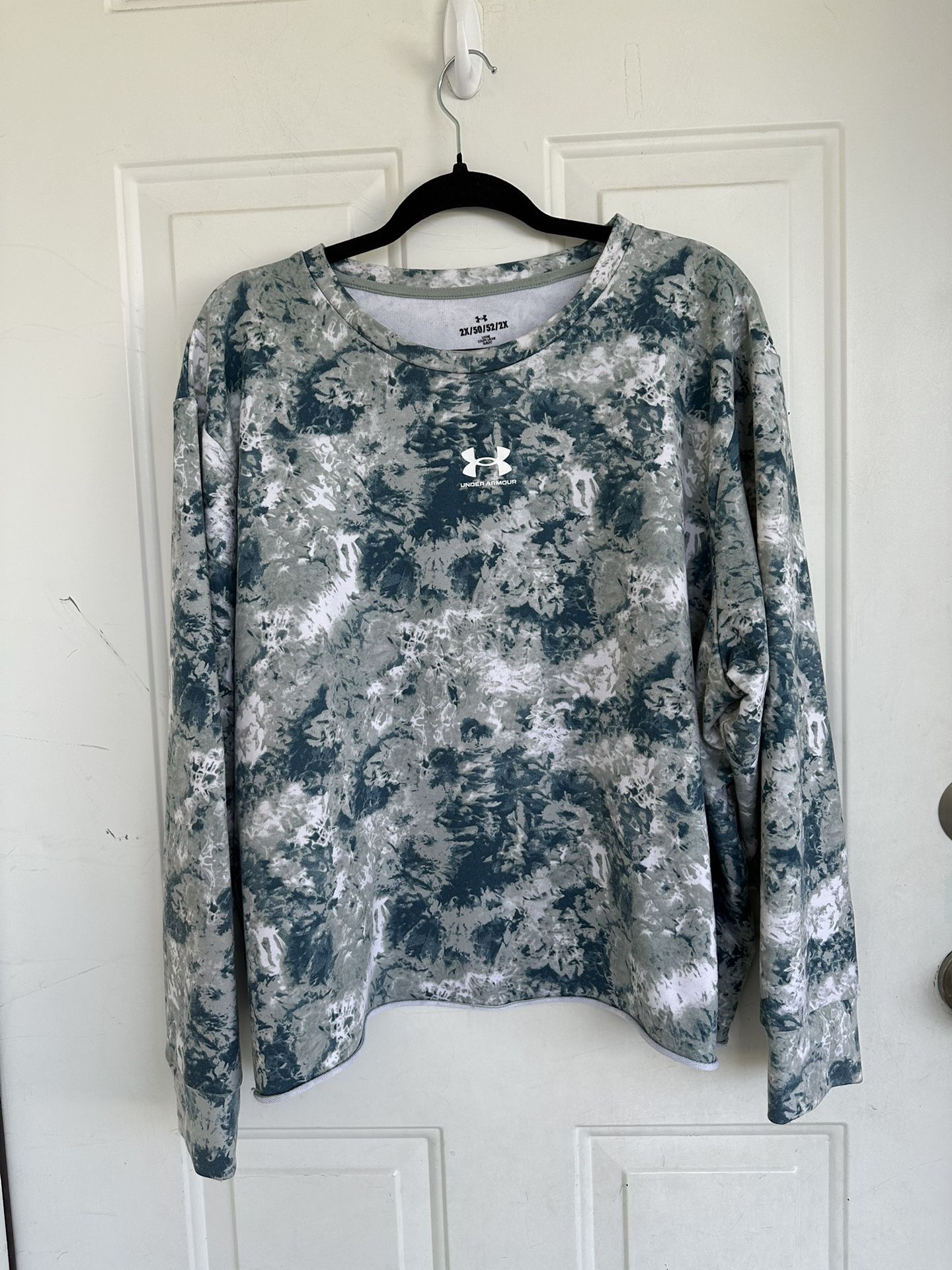 Under Armour Women's UA Rival Terry Printed Crew Top Loose Sweatshirt size 2X