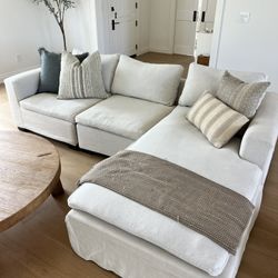 Custom Linen L Couch