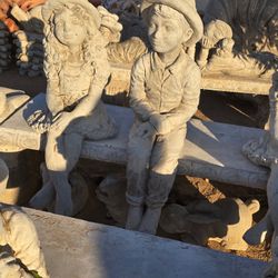 Garden decorations/statues, benches, pots, plants etc.