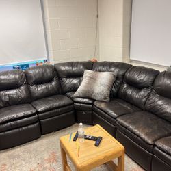 Leather L-sectional Couch
