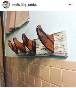 Beachy SURFBOARD fin towel/hat/coat rack