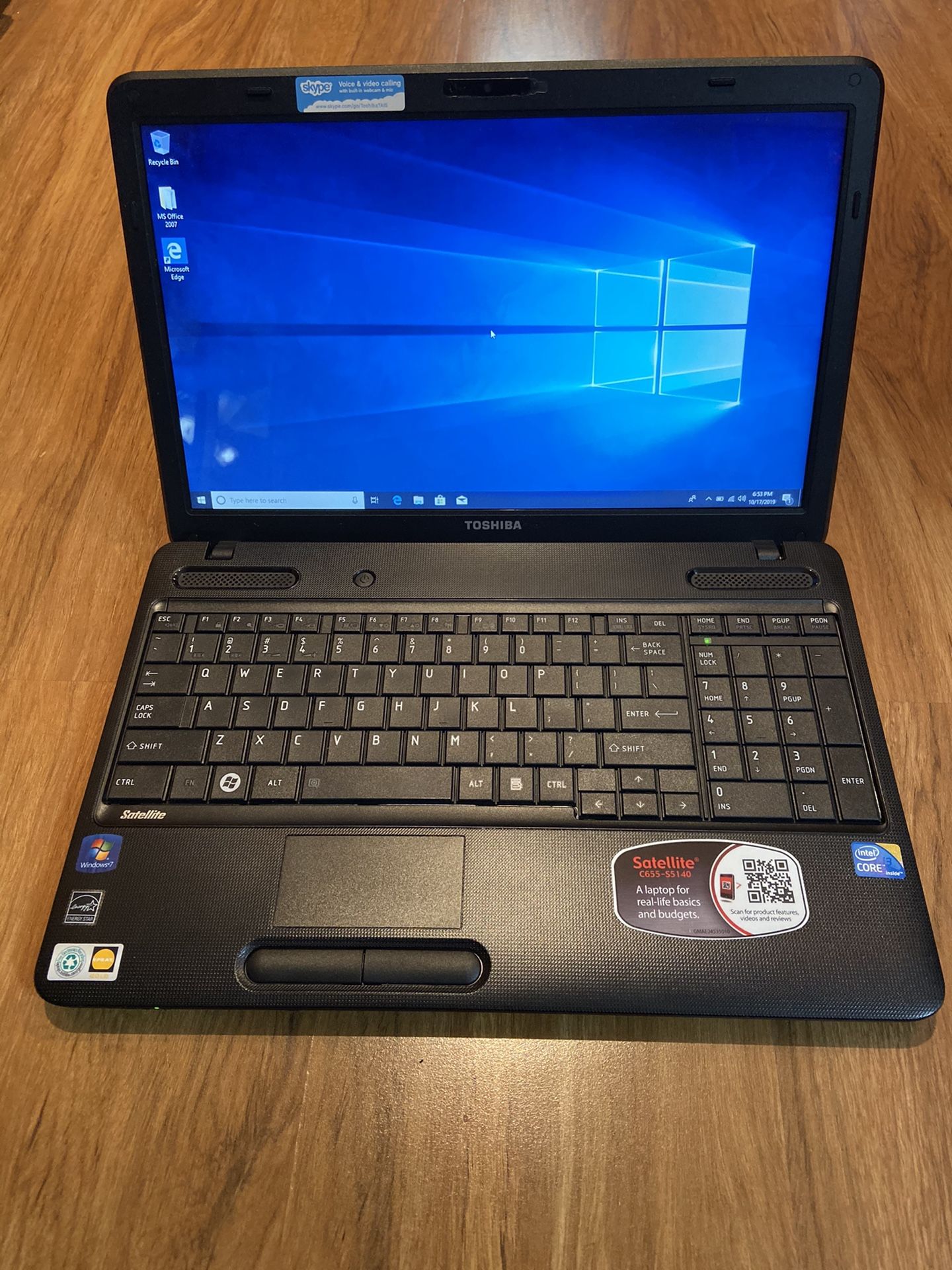 Toshiba Satellite A665 core i3 4GB Ram 160GB Hard Drive 15.6 inch HD Screen Windows 10 Pro Laptop with charger in Excellent Working condition!!!!!