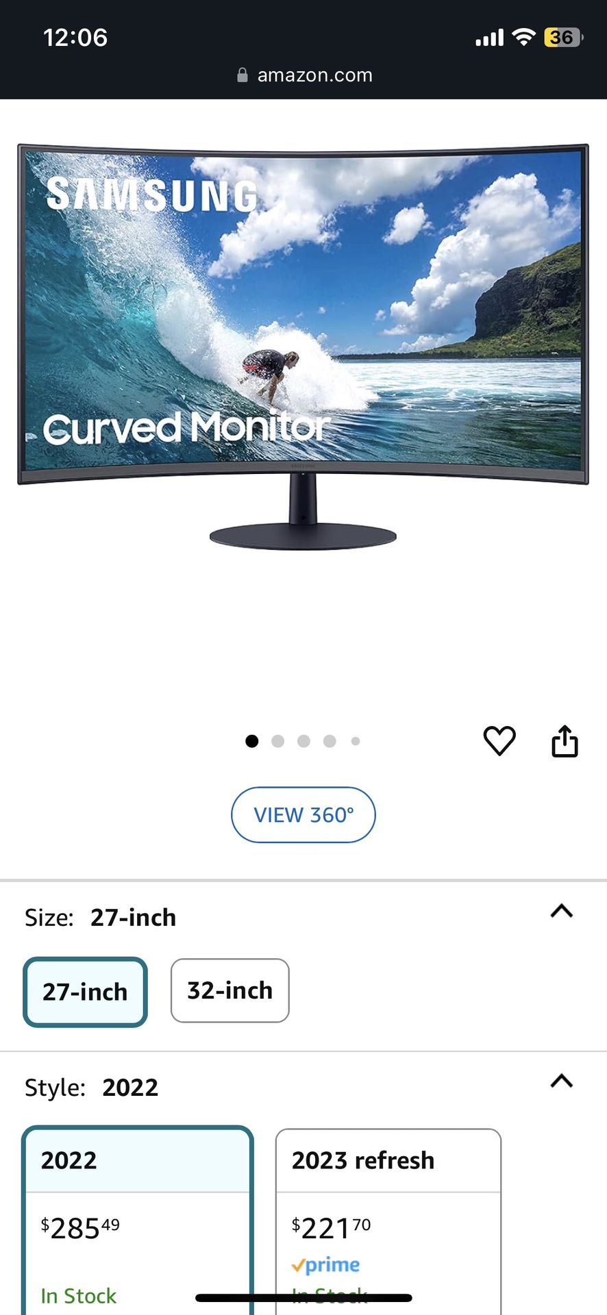 Samsung 27” Curved Monitor