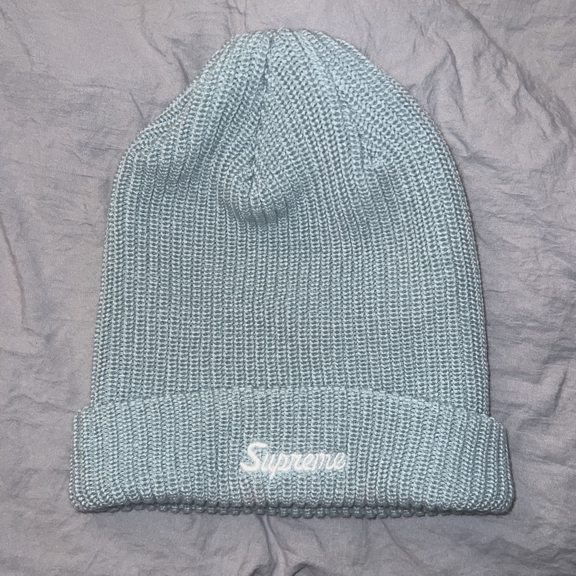 Supreme Banner Beanie 'Light Blue