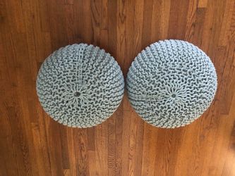 Gray Poufs