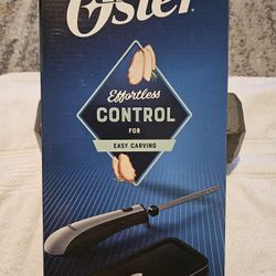 OSTER ELECTRIC CARVING KNIFE AND FORK WITH CARRY CASE