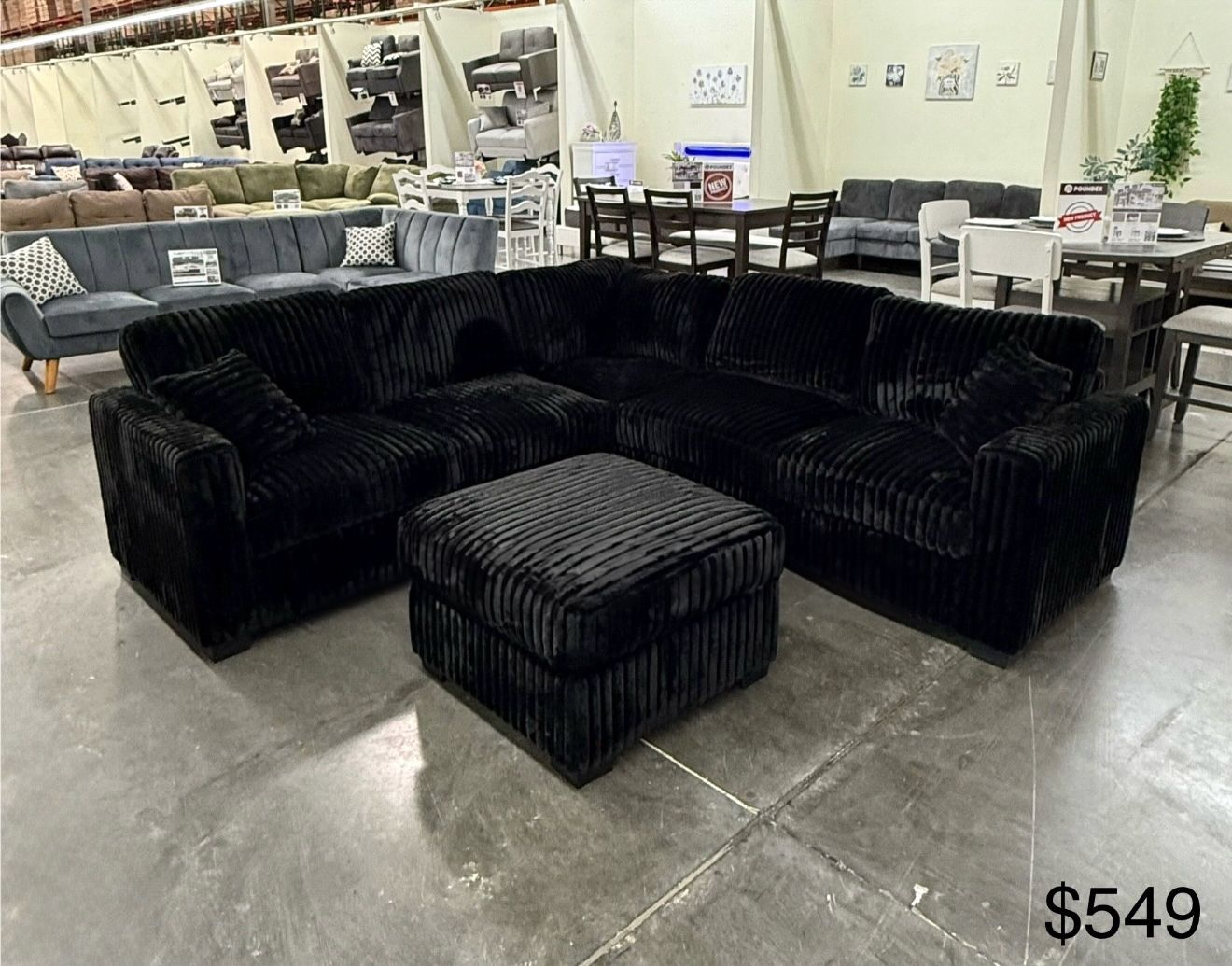 New Black Sectional 