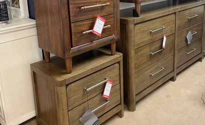 Light Brown Dresser and Nightstand 