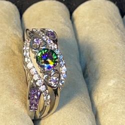 Womens Fashion Double X Ring, Hollow out Diamond Inlaid Size 5-11,Women Ring Trendy Creative New X Shaped Zircon Rings Gifts for Birthday Anniversary 