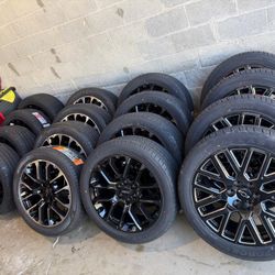 22" GMC Yukon Denali Wheels Sierra 1500 Chevy Suburban Tahoe Silverado Rims Tires