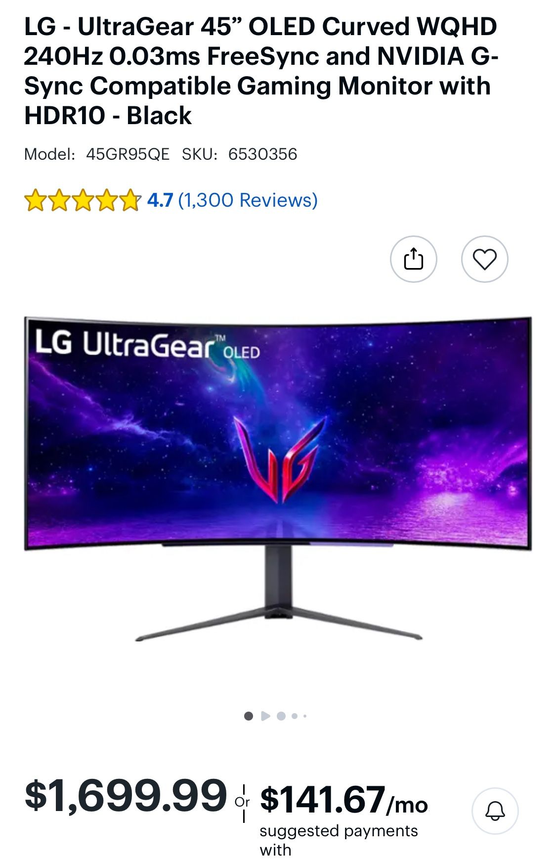 45 OLED 240hz Monitor