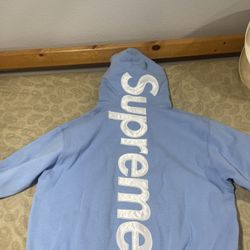 Supreme Hoodie, Light Blue, Size L