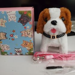 Cute Walking Puppy Toy w/ Leash + Box (Great Gift)