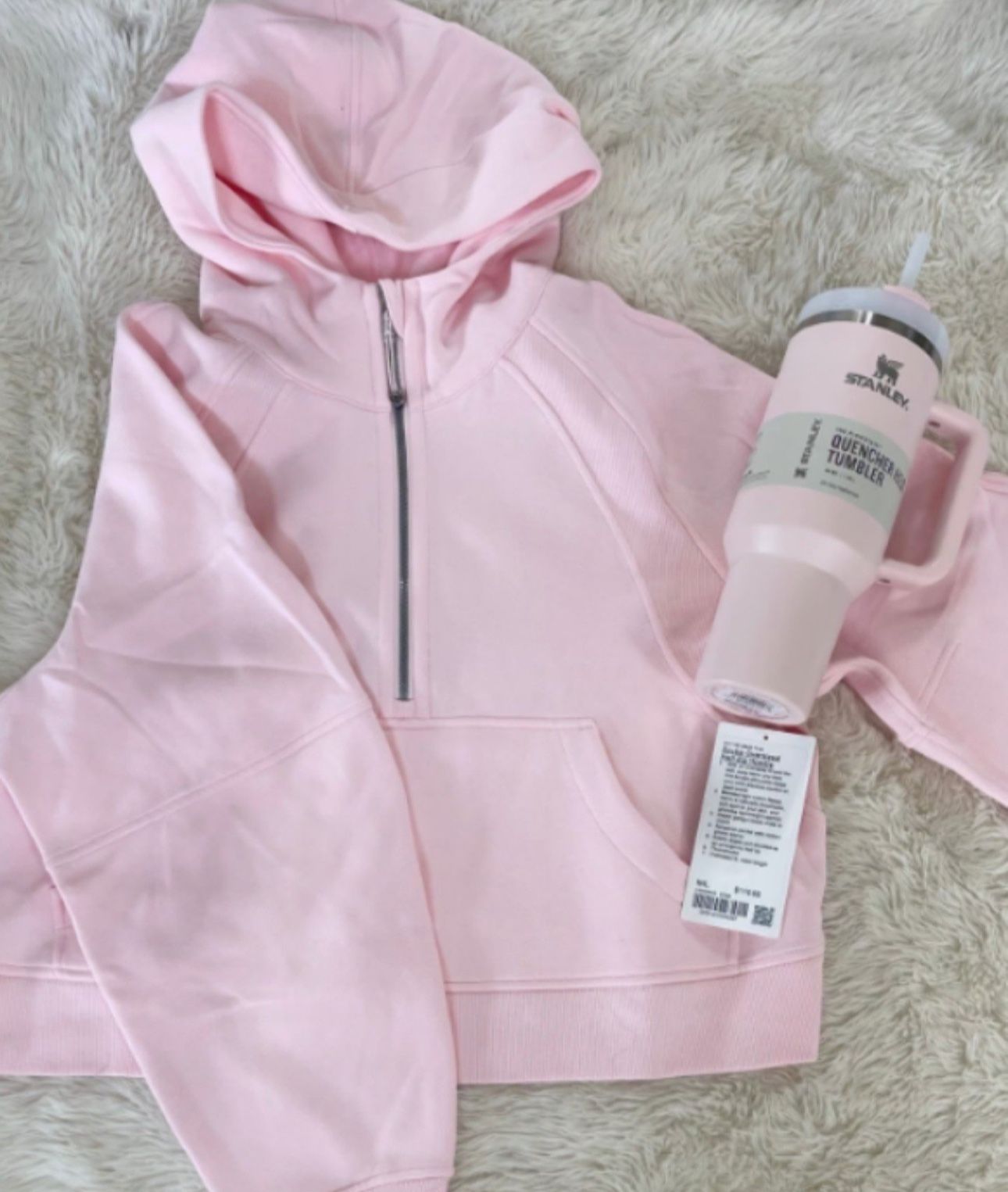 Lululemon Scuba half zip hoodie in Strawberry Milkshake and Bloom